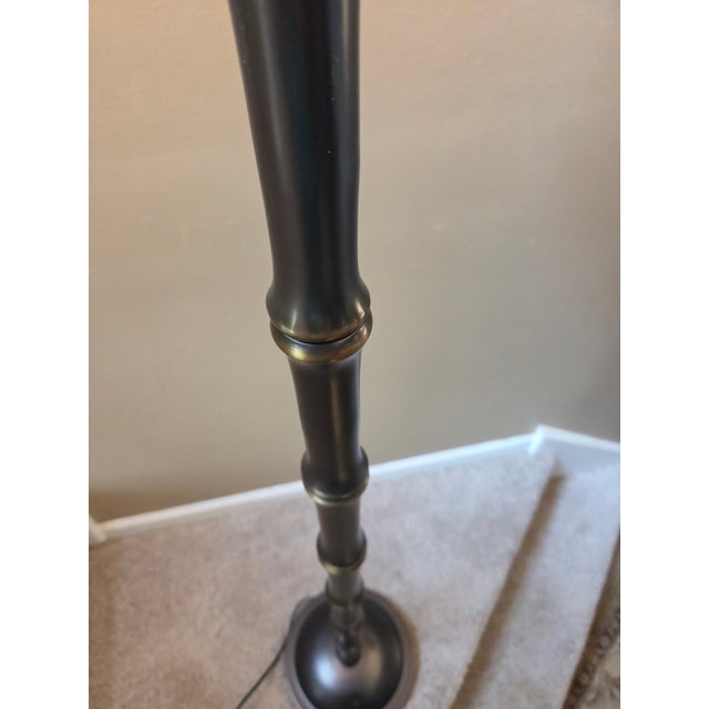 Chinoiserie Vintage Faux Bamboo Brass Hollywood Regency/Chinoiserie Floor Lamp For Sale - Image 3 of 12
