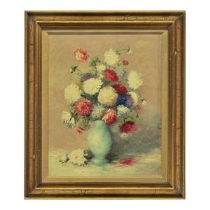 Unknown, Untitled (Bouquet of Flowers in a Blue Vase)