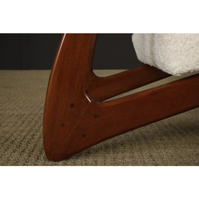 Brazilian Modern Sculptural Rosewood and White Bouclé Lounge Chair, 1960s For Sale - Image 15 of 16
