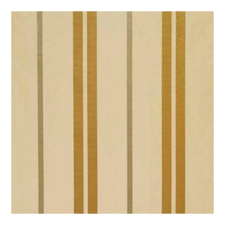 Schumacher Darcy Silk Stripe Fabric in Topaz For Sale
