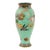 Japanese Cloisonne Enamel Vase Meiji Period Green Ground Bird Floral For Sale