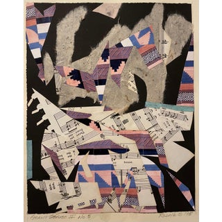 John Rozelle, Grant Series Torn Paper Collage Painting African American Artist John Rozelle, 1988 For Sale