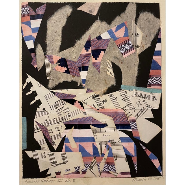 John Rozelle, Grant Series Torn Paper Collage Painting African American Artist John Rozelle, 1988 For Sale