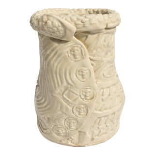 Vintage Ivory Studio Pottery Vase For Sale