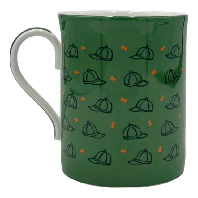 1990s Hermès Paris Green Equestrian Jockey Cap Mug For Sale