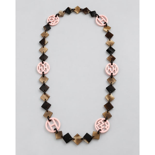Plastic Hermès Buffalo Horn & Lacquer Long Collar Necklace For Sale - Image 7 of 7