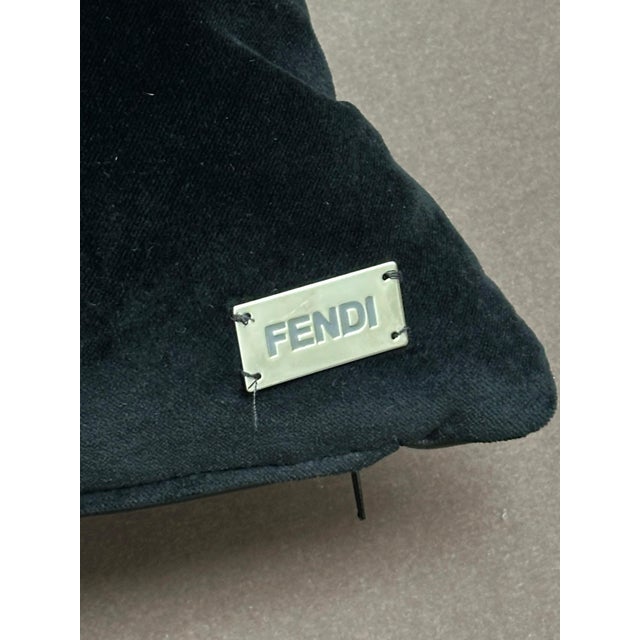 Early 21st Century Casa Cushion in Black Leather and Suede Intarsia from Fendi, 2011 For Sale - Image 5 of 10