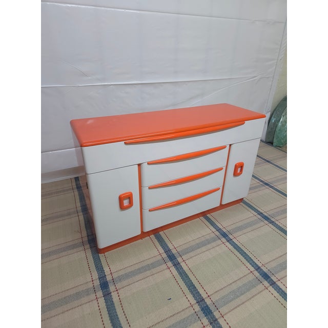 Custom Painted Mid Century Modern Heywood Wakefield M593 "Encore"Buffet/Kitchen Sideboard For Sale - Image 12 of 13