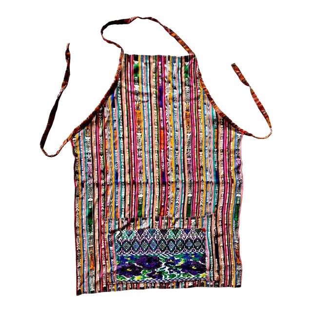 Vintage Guatemalan Jaspe Ikat Textile Apron For Sale