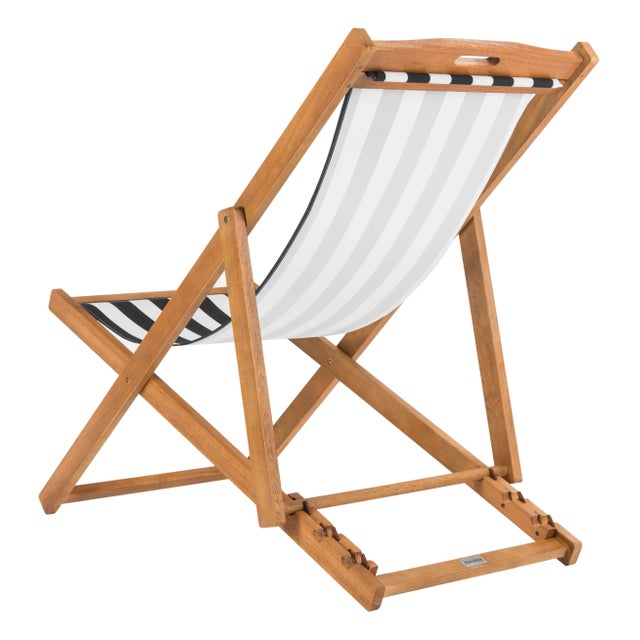 Loren Foldable Sling Chair in Natural & Black & White - a Pair For Sale In Philadelphia - Image 6 of 11