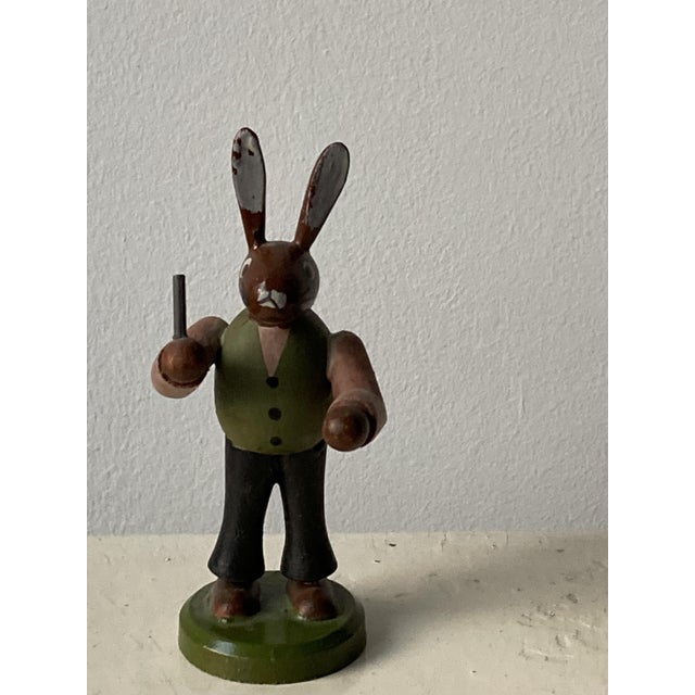 Folk Art German Wooden Rabbit Figures Playing Music, Set of 6 For Sale - Image 16 of 18