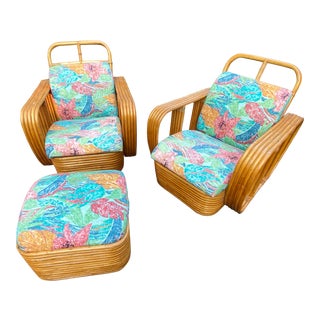 Mid 20th Century Rattan Mid-Century Frankl Style Furniture For Sale