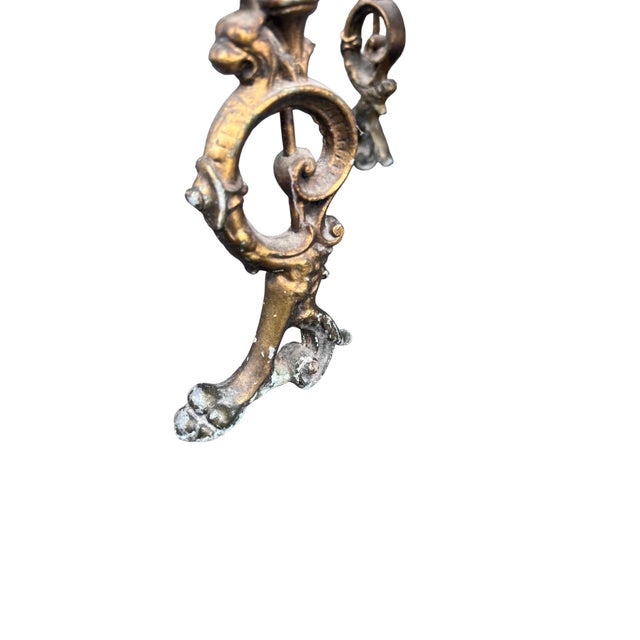 Iron Figural Brass Tone Victorian Pedestal For Sale - Image 16 of 17