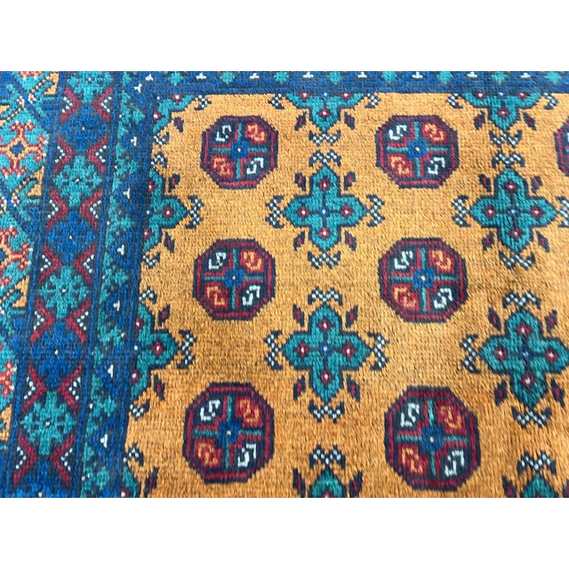 Golden Ochre Mori Gul Tribal Area Rug With Geometric Borders, 4'10" X 6'8" For Sale - Image 14 of 16