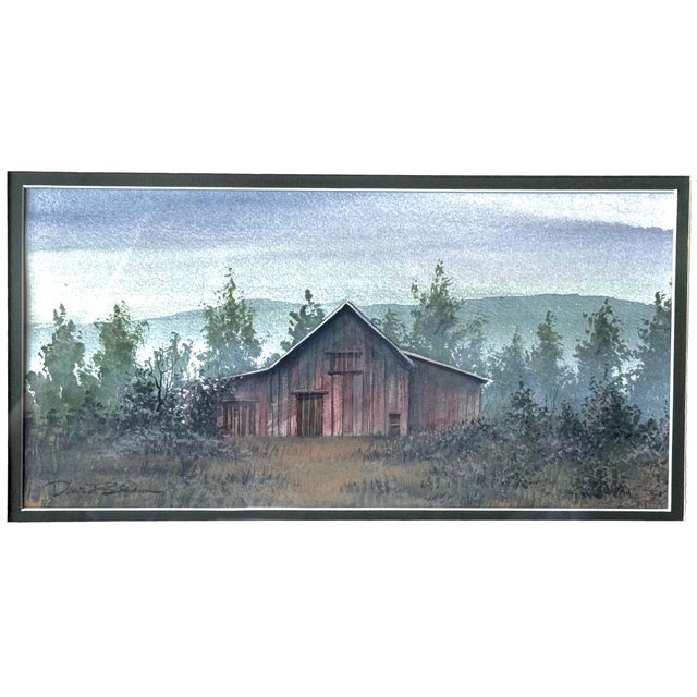 "A masterful study in atmospheric perspective by David Bleau. In 'Foggy Barn,' Bleau utilizes a sophisticated wet-on-wet...
