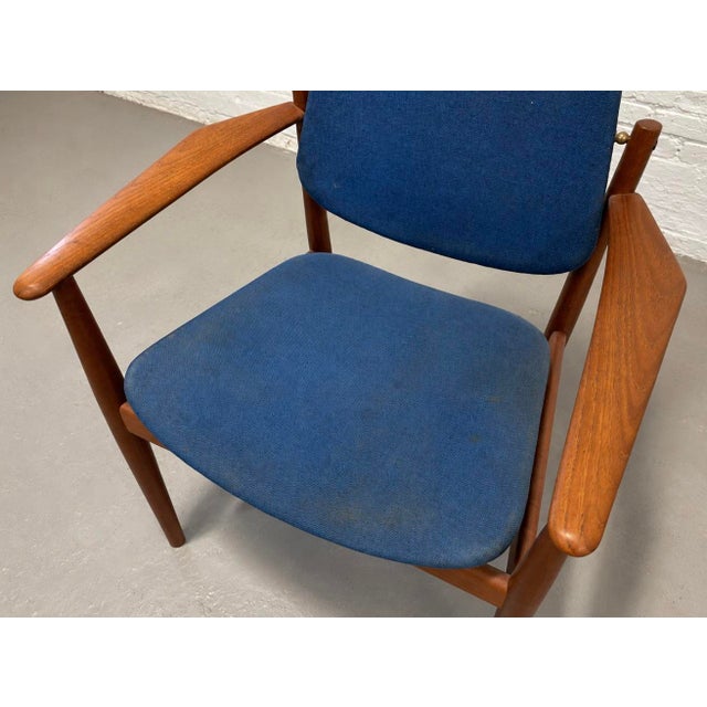 Wood Mid Century Modern Danish Teak Model 203 Armchair + Ottoman by Arne Vodder for France & Daverkosen, C. 1960's For Sale - Image 7 of 17