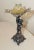 19th Century Antique Ornate Silverplate Cherub Figural Blown Glass Centerpiece Tazza Compote For Sale - Image 5 of 12