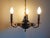 Gold Vintage French Empire 3-Arm Brass Dark Green Tole Chandelier, 1960s For Sale - Image 8 of 16