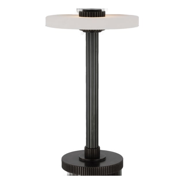 Visual Comfort Signature Aran 9" Rechargeable Accent Lamp in Bronze and Alabaster For Sale