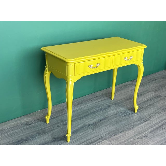 Late 20th Century French Provincial Willow Green Writing Desk For Sale - Image 11 of 18