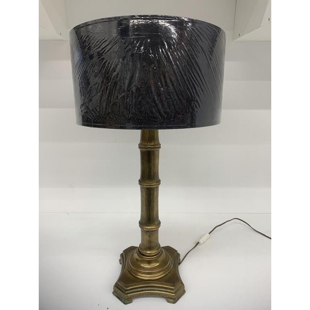 Mid-Century Brass Table Lamp with Faux Bamboo Design, 1970s For Sale - Image 16 of 17