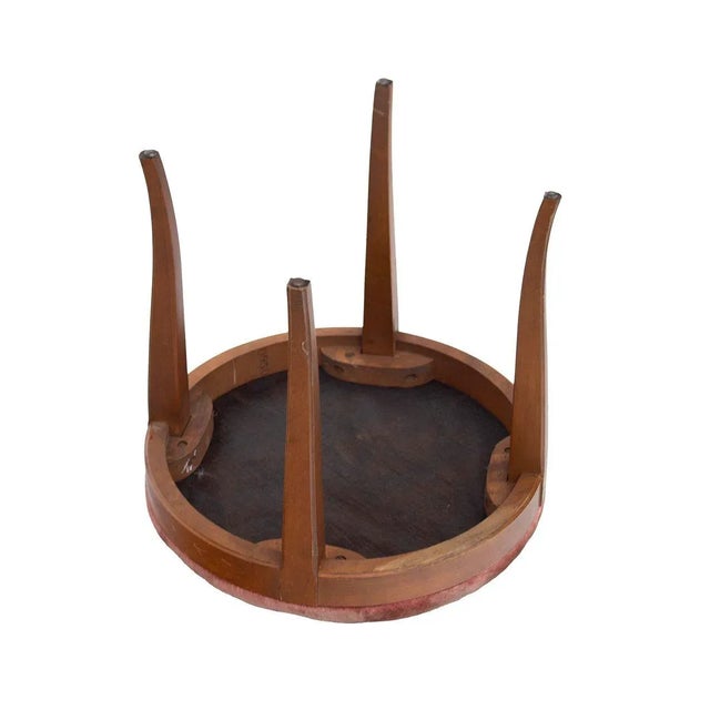 Regency Style Ottoman in Walnut With Curving Legs For Sale - Image 6 of 6