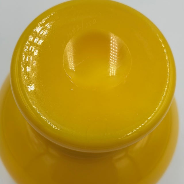 Erik Höglund Scandinavian Polished Yellow Art Glass Bulbous Vase MCM #H1682/160 For Sale - Image 9 of 9