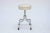 Metal Vintage Chrome and White Leather Adjustable Rolling Stools- Set of 4 For Sale - Image 7 of 8