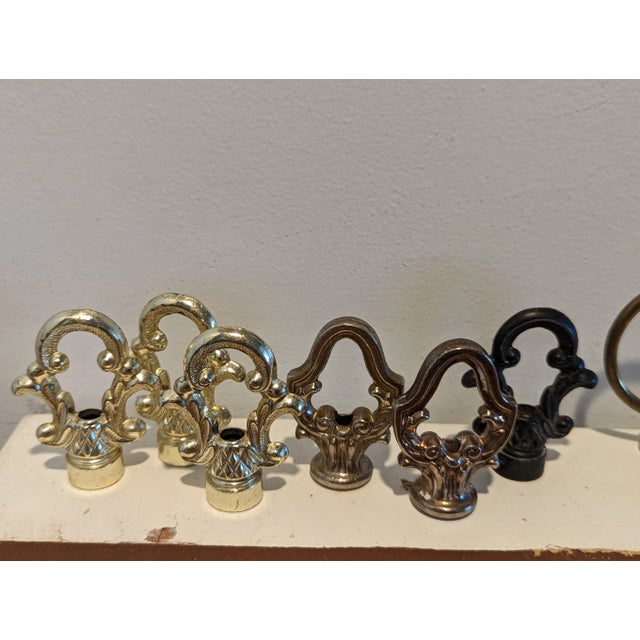 Hollywood Regency Vintage 80's End Cap Finial Hooks Variety of Finishes - Set of 6 For Sale - Image 3 of 3
