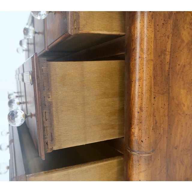 Marble Top Drawers Burl Wood Decorative Cristal Balls Pulls Bachelor Chest MINT For Sale - Image 17 of 17