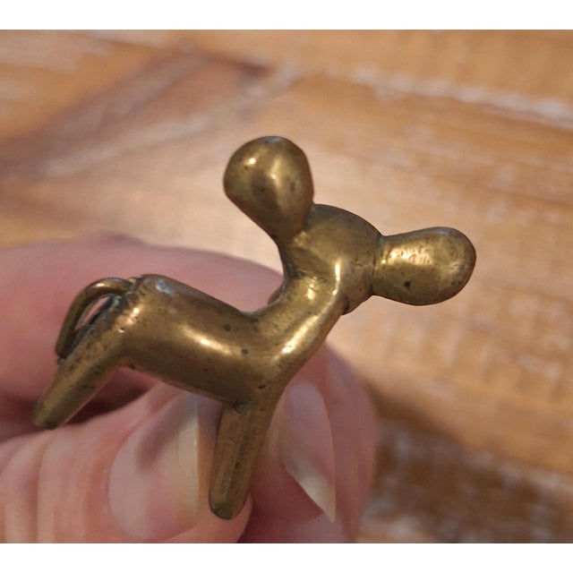 Mid-Century Modern 1950s Mid-Century Modern Walter Bosse Miniature Brass Calf / Cow Figurine by Herta Baller For Sale - Image 3 of 3