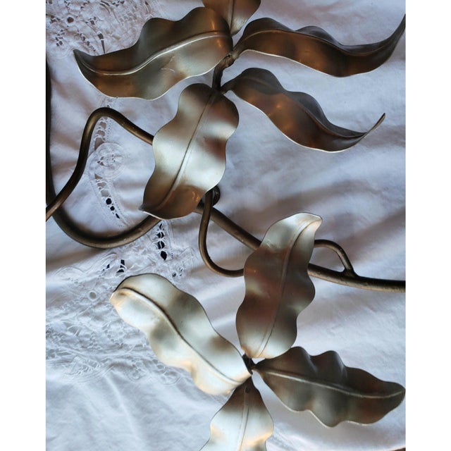 Mid-Century Modern Mid-Century Brutalist Mixed Metal Orchid Wall Sculpture, Attributed to Curtis Jeré - 54" For Sale - Image 3 of 14