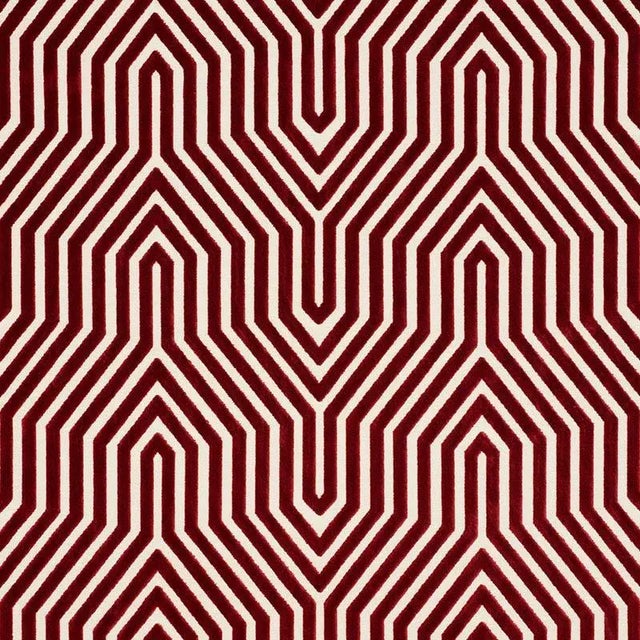 Schumacher X Mary Mcdonald Vanderbilt Velvet Fabric in Garnet For Sale