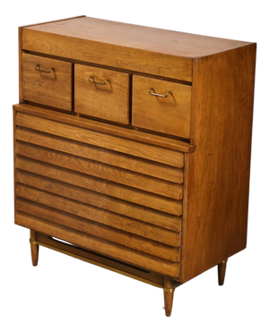 Merton Gershun for American of Martinsville Dania Vintage Mid Century Modern Highboy Dresser C. 1960s