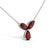 Contemporary Garnet Floral Minimalist Necklace, January Birthstone Flower Necklace For Sale - Image 3 of 4