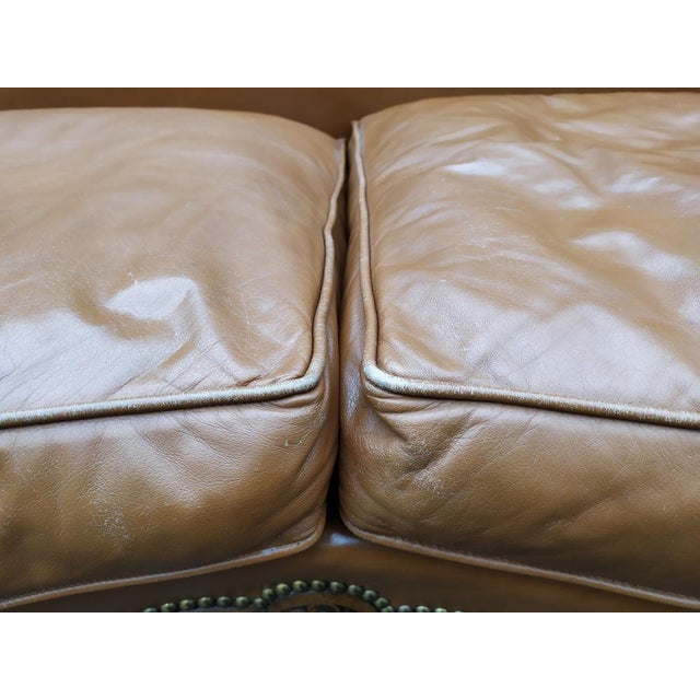 Regency Tan Leather Living Room Set, 1950s, Set of 5 For Sale - Image 18 of 18