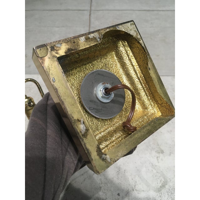 Postmodern Black Marble & Brass Desk Lamp For Sale - Image 10 of 13