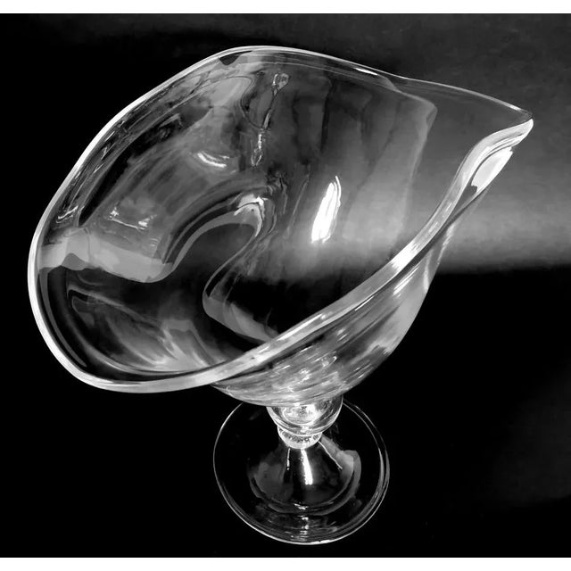 Glass 1980s Art Deco Italian Crystal Table Centerpiece Bowl For Sale - Image 7 of 13