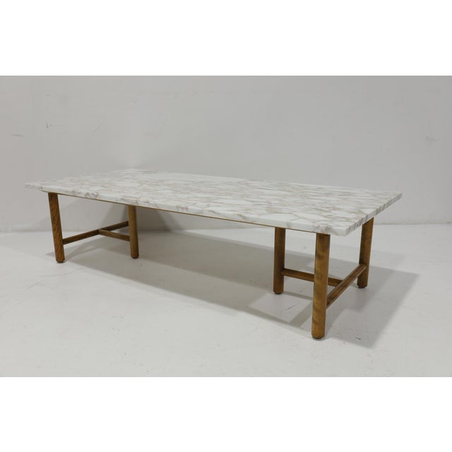 t.h. Robsjohn Gibbings for Widdicomb Mid Century Marble Cocktail Table For Sale In Dallas - Image 6 of 10