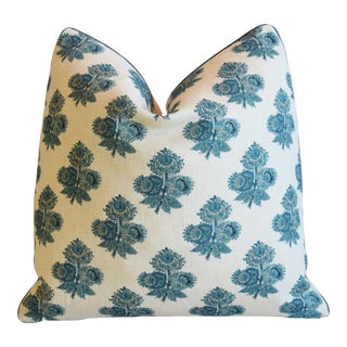 Gp & J Baker Poppy Paisley Floral Feather/Down Pillow 21" Square For Sale