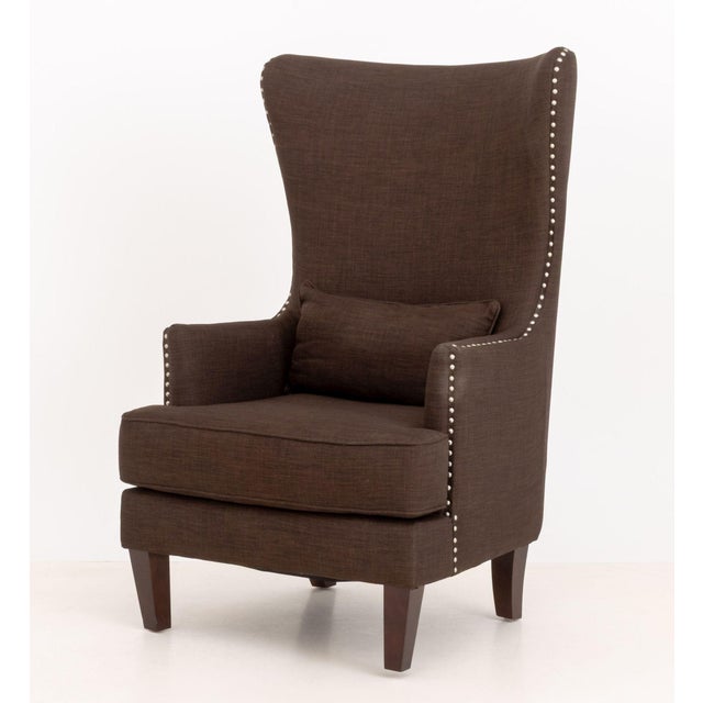 Chocolate Pair of Picket House "Kegan" Chocolate Synthetic Upholstered Armchairs For Sale - Image 8 of 10