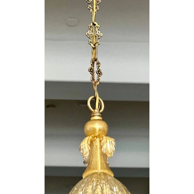 Barovier Gold Bubbles Murano Glass Pendant Light For Sale - Image 10 of 12