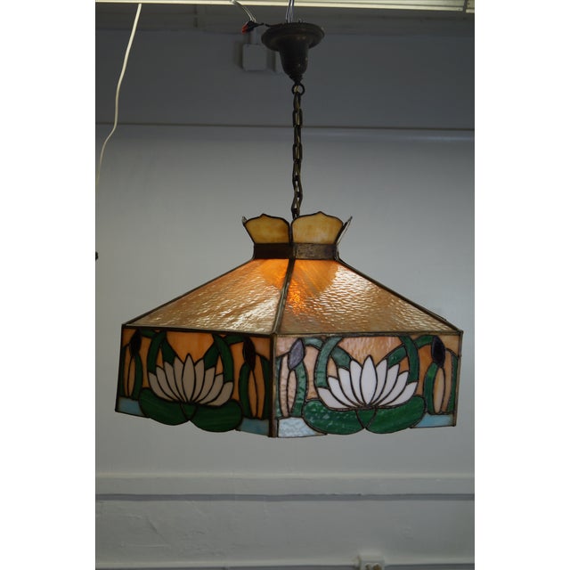 Antique Stained Glass Hanging Chandelier Chairish
