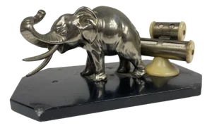 Vintage Italian Office Calendar with Elephant Sculpture, 1920s