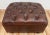 Brown Vintage Restoration Hardware Tufted Leather Ottoman For Sale - Image 8 of 13