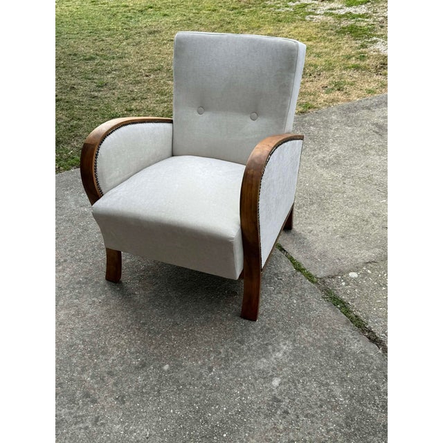 1930s Vintage Art Deco Hungarian Armchair, 1930s For Sale - Image 5 of 9