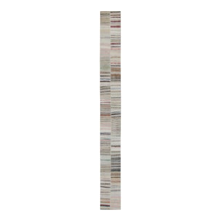 Rug & Kilim’s Patchwork Kilim Extra-Long Runner in Polychromatic Stripes For Sale