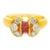 Van Cleef & Arpels Celestial Ruby Diamond 18k Yellow Gold Ring Size 5.25 For Sale