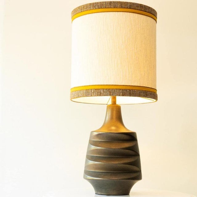 Brown Ceramic Floor Table Lamp by R. Houben, 1970 For Sale - Image 4 of 10