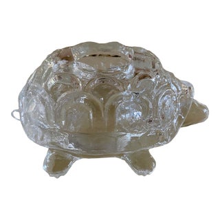Vintage 1940s Glass Turtle Votive Holder For Sale